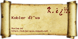 Kobler Éva névjegykártya